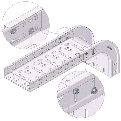 19827 Trayco CT60 FB90 200 UG Kabelrinne Fallstück Produktbild Additional View 2 L