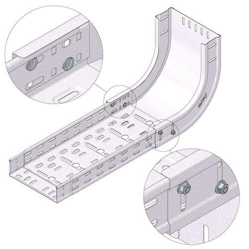 19836 Trayco CT60 RB90 200 UG Kabelrinne Steigestück Produktbild Additional View 2 L