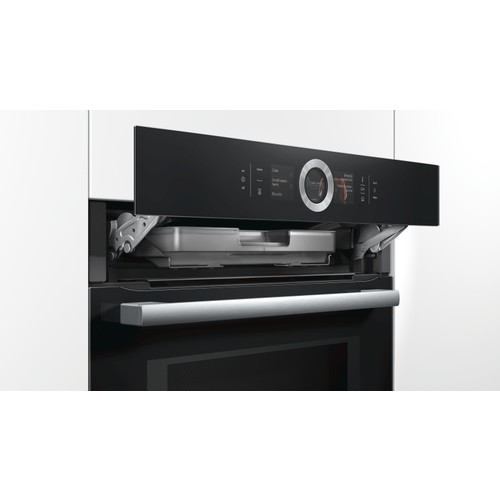 HNG6764B6 Bosch Backofen mit Mikrowellen & Dampffunktion schwarz Produktbild Side View L