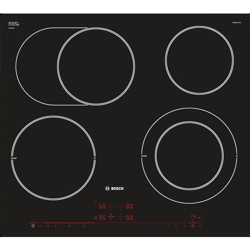 PKN601DP1D Bosch Elektrokochfeld Autark 60cm flächenbündig 2Kreiszone+Bräterzone Produktbild Additional View 2 L