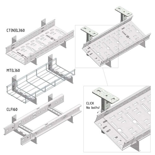 14202 Trayco CT60-WBCL-200-PG Wandausleger klipsbar 200mm 0,9kN Produktbild Additional View 2 L