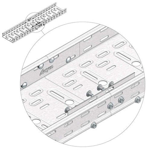 11555 Trayco CT110 J PG Kabelrinne Verbinder   Cable Tray Joint Produktbild Additional View 2 L