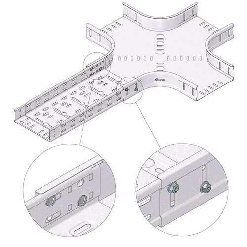 10192 Trayco CT60-X-300-PG Kabelrinne X-Stück 300 Produktbild Additional View 2 L