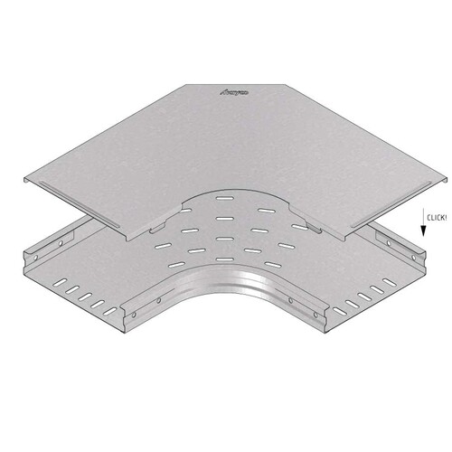 12151 Trayco CT CB90 600 PG Kabelrinne Deckel Bogen   Cable Tray Cover Bend Produktbild Additional View 2 L