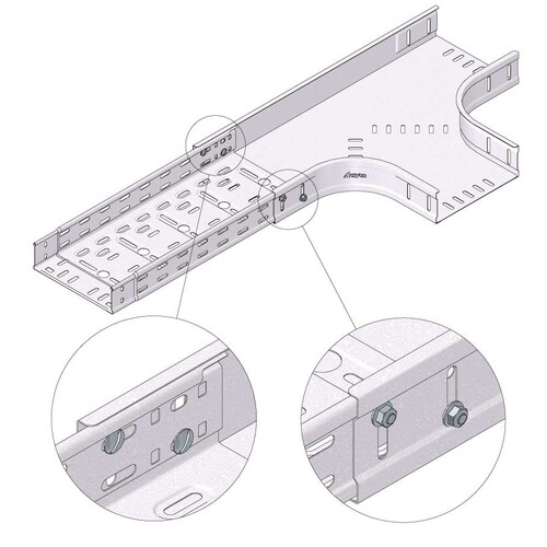 12012 Trayco CT110 T 500 PG Kabelrinne T Stück   Cable Tray T-piece Produktbild Additional View 2 L