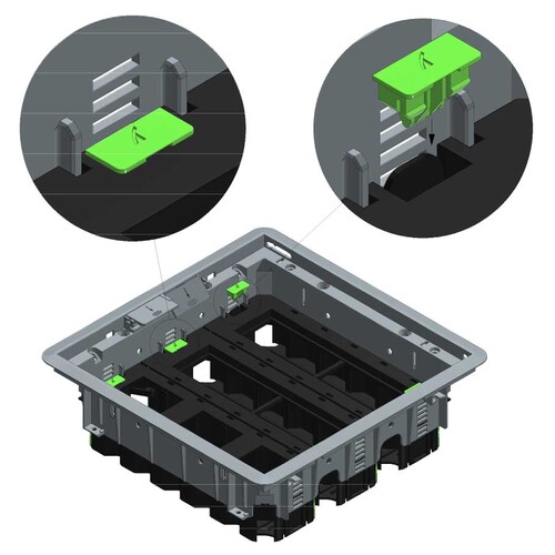 15646 Trayco FS-AC-HO-260-4-45-PA9011 Gerätebecher für Modul 45mm schwarz Produktbild Additional View 2 L