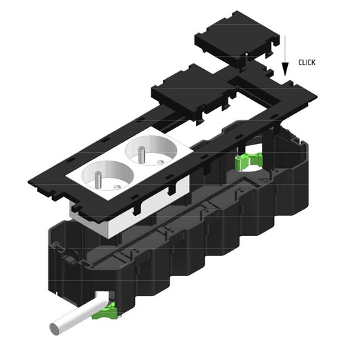 15651 Trayco FS-BC-0-45-PA9011 Blinddeckel für Gerätebecher Modul 45 Produktbild Additional View 2 L