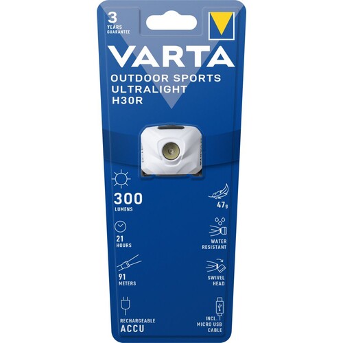 18631101401 Varta Outd.Sp. Ultralight H30R white Akku LED Stirnlampe Produktbild Additional View 2 L