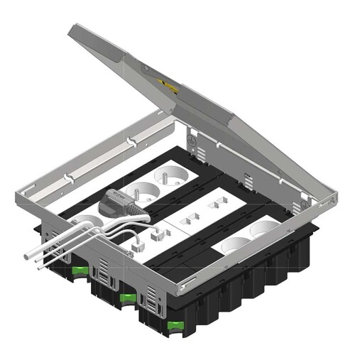 16631 Trayco FS HC15 PL SQ 260 SS304 Klappdeckel quadratisch flach B=258mm, Produktbild Additional View 2 L