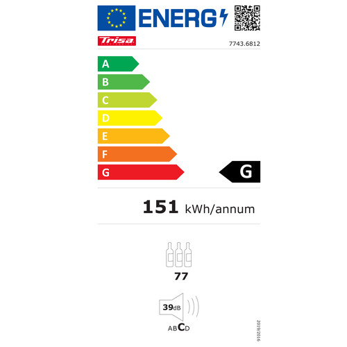 7743 6812 Trisa Weinklimaschrank 191lt mit Dual Zone Produktbild Additional View 2 L