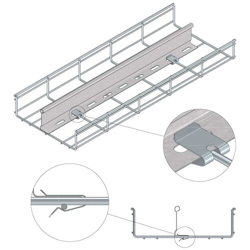 16597 Trayco MT DCL EG Trennsteg Befestigungsklammer für Gitterrinne Produktbild Additional View 2 L