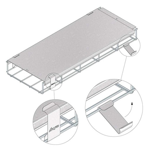 MT60 CCL-UG Trayco Deckelklammer zu Gitterrinne Produktbild Additional View 2 L