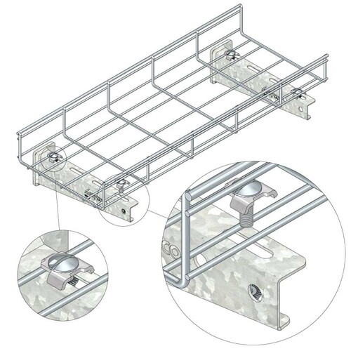 16970 Trayco MT BC 06 20 EG Befestigungsschraube für Gitterrinne M6 Produktbild Additional View 2 L