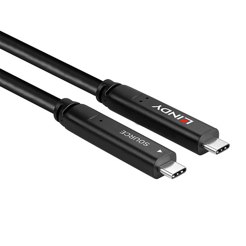 43398 Lindy 10m USB 3.2 Gen 2 & DP 1.4 Typ C Hybridkabel Produktbild Additional View 2 L