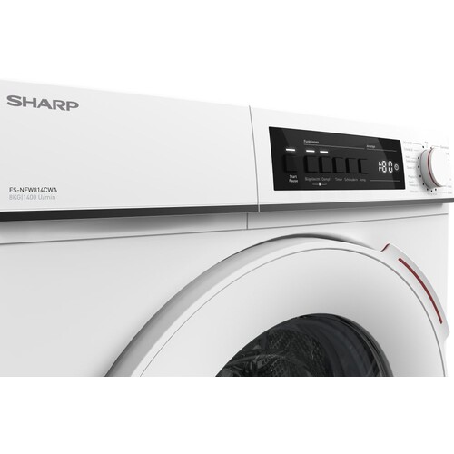 ES-NFW814CWA-DE Sharp Waschvollautomat 8kg 1400 U/min Inverter Motor , Steam Produktbild Additional View 2 L