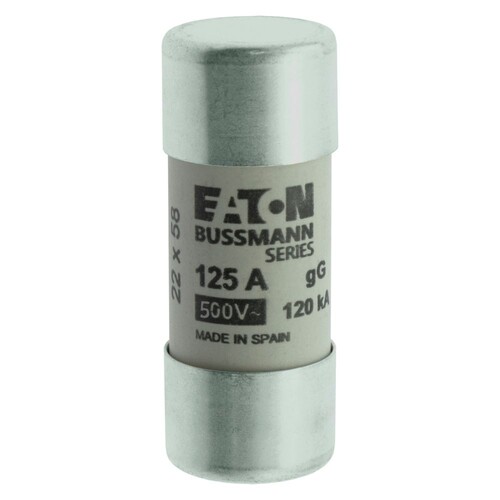 C22G125 Eaton CYLINDRICAL FUSE 22 x 58 125A GG 400V AC Produktbild Additional View 3 L