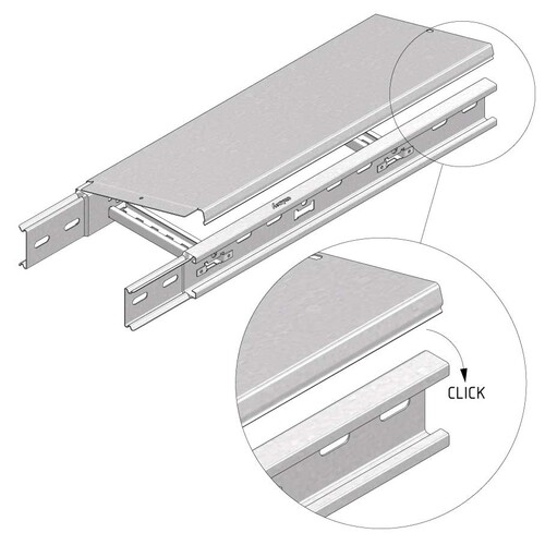 10092 Trayco CT-C-100-2PG Kabelrinne Deckel klipsbar 100mm Produktbild Additional View 3 L