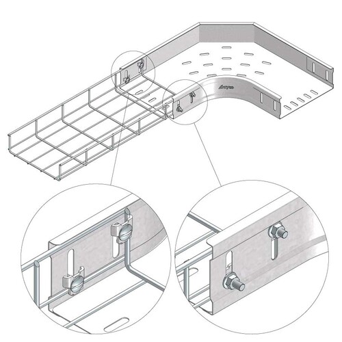 10078 Trayco CT60 B90 600 PG Kabelrinne Bogen   Cable Tray Bend Produktbild Additional View 3 L