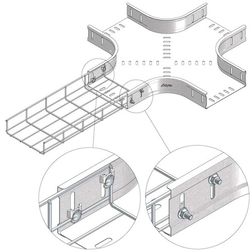 10192 Trayco CT60-X-300-PG Kabelrinne X-Stück 300 Produktbild Additional View 3 L