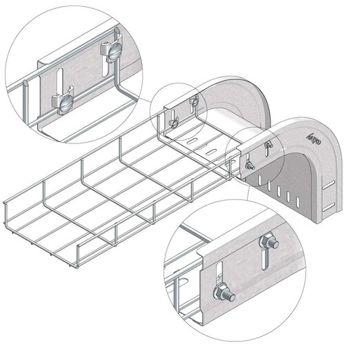 10124 Trayco CT60-FB90-150-PG Kabelrinne Fallstück 150 Produktbild Additional View 3 L