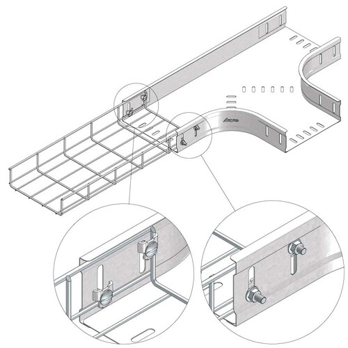 10182 Trayco CT60-T-400-PG Kabelrinne T-Stück 400mm Produktbild Additional View 3 L