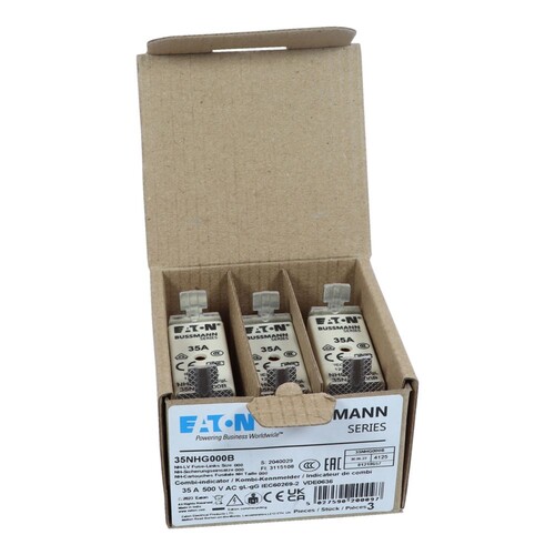 35NHG000B Eaton NH FUSE 35A 500V GG/GL SIZE 000  NH FUSE 35A 500V GL/GG SIZE 0 Produktbild Additional View 3 L