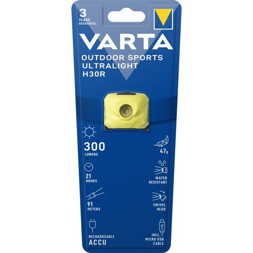 18631201401 Varta Outd.Sp. Ultralight H30R lime Akku LED Stirnlampe Produktbild Additional View 3 L