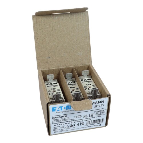 16NHG000B Eaton NH FUSE 16A 500V GG/GL SIZE 000  NH FUSE 16A 500V GL/GG SIZE 0 Produktbild Additional View 4 L