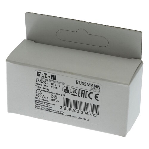 25NZ02 Eaton SICHERUNG D02 25A T GL/GG 400VAC E18 Produktbild Additional View 4 L