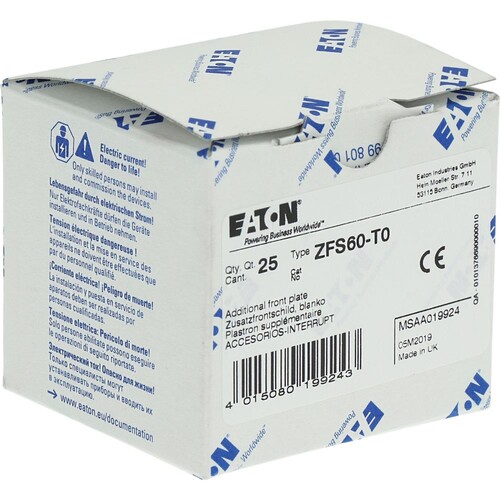 019924 Eaton ZFS60-T0 Zusatzfrontschild, blanko Produktbild Additional View 5 L