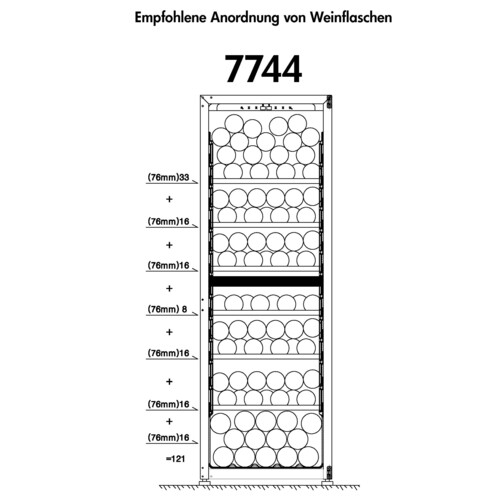 7744 0112 Trisa Weinklimaschrank 291lt mit Dual Zone, Türe links angeschlagen Produktbild Additional View 5 L