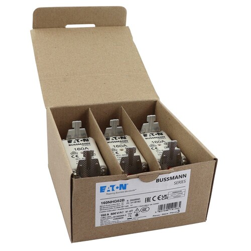 160NHG02B Eaton NH FUSE 160A 500V GG/GL SIZE 02 NH FUSE 160A 500V GL/GG SIZE 02 Produktbild Additional View 5 L