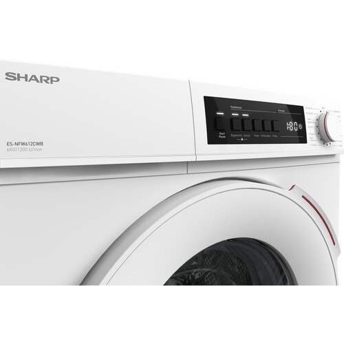 920004 Sharp ES- NFW612CWB- DE Waschmaschine 6 kg 1200 U/min 42cm Tiefe Produktbild Additional View 7 L