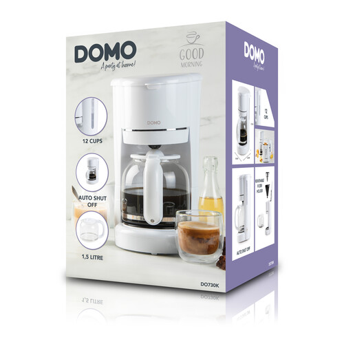 DO730K Domo Filterkaffeemaschine 12 Tassen 1,5l weiss Produktbild Additional View 7 L