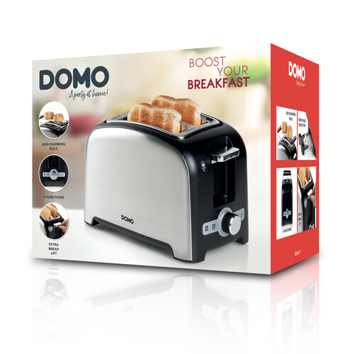 DO959T Domo Toaster Edelstahl 7 Stufen inkl. Brötchenaufsatz Produktbild Additional View 9 L