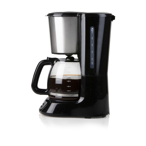 DO708K Domo Filterkaffeemaschine 1,5l 12 Tassen mit Timer Schwarz Produktbild Back View L