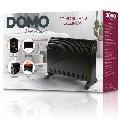 DO7350CH Domo Stand- Heizkonvektor 2000W 3 Stufen Schwarz Produktbild Back View L