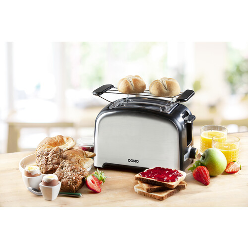 DO959T Domo Toaster Edelstahl 7 Stufen inkl. Brötchenaufsatz Produktbild Default L