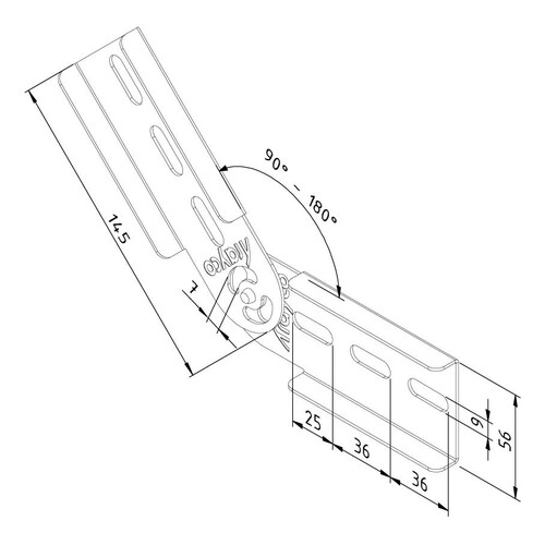 17555 Trayco CLFI60-VH-PG Gelenkverbinder H=60mm Produktbild Front View L