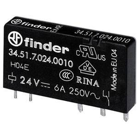 34.51.7.024.4010 Finder Serie 34 Steck-/ Printrelais 5mm 6A 1We 24VDC Produktbild