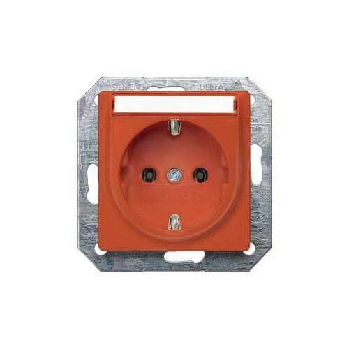 5UB1538 SIEMENS I-System Orange (ZSV) Schuko-Steckdose m. Beschriftungsfeld Produktbild