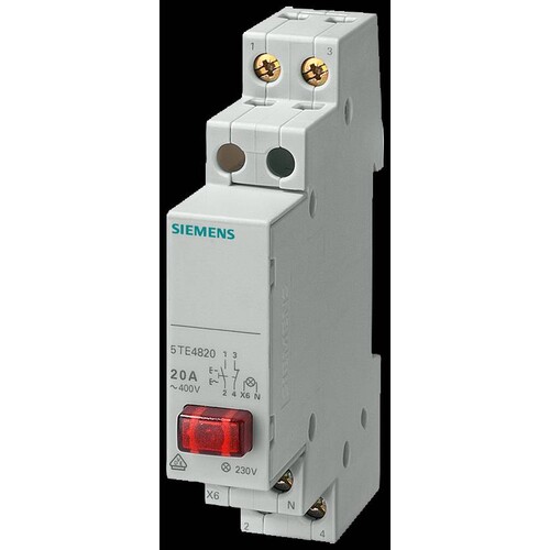 5TE4823 Siemens Taster, 2S 20A, 1 Taste rot, LED 230V Produktbild