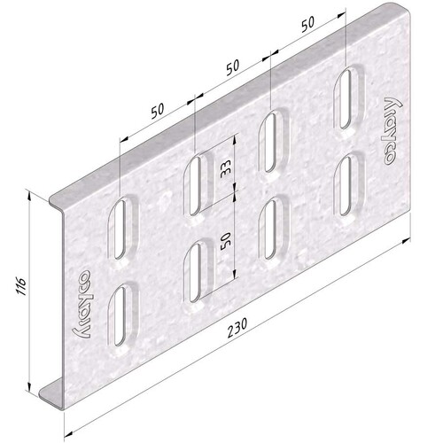 12349 Trayco CT110 JLS 300 PG U Verbinder große Spannweite   Joint larg Produktbild Front View L