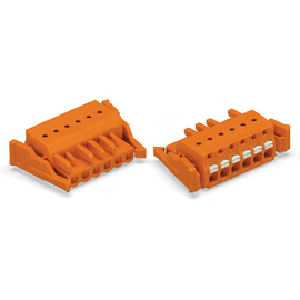 2231-308/037-000 Wago Federleiste mit Verriegelungsklinken 8 polig orange Produktbild