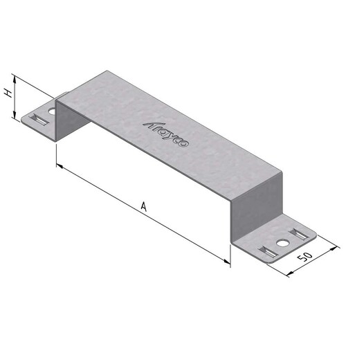 15624 Trayco FS-FD-FB38-350-PG Unterflurkanal Befestigungsbügel 350mm Produktbild Front View L