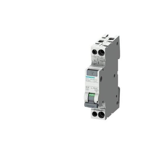 5SV1316-7KK06 Siemens FI/LS kompakt 1P+N 6kA Typ A 30mA C6. Produktbild