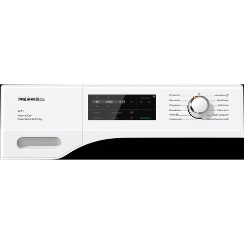 11585720 Miele WTI370 WPM PWash 8/5 kg WT1 Waschtrockner Lotosweiß Produktbild Front View L