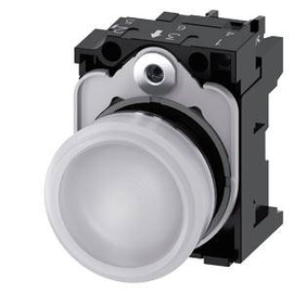 3SU1152-6AA60-1AA0 Siemens Leuchtmelder, 22mm, rund, Metall, hochglanz, weiß, Li Produktbild
