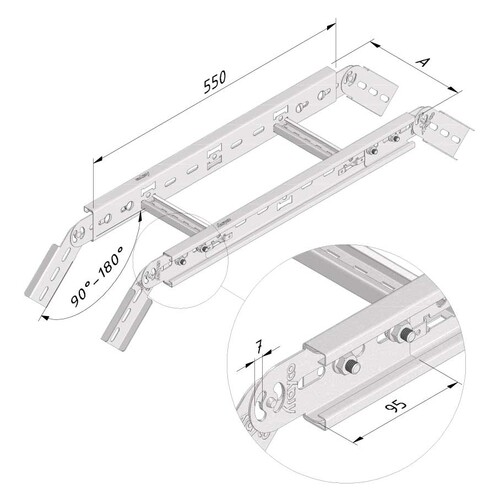 18576 Trayco CLFI60 RFB 0500 UG Steige und Fallstück CLFI60 H=60mm, B=500mm Produktbild Additional View 2 L