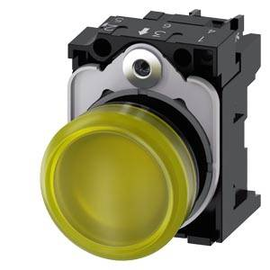 3SU11026AA301AA0 Siemens Leuchtmelder, 22mm, rund, Kunststoff, gelb, Linse, gl Produktbild